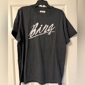Anine Bing Black Tee with White Logo